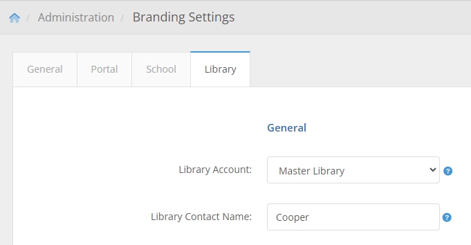 Library tab in Branding Settings
