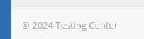 Copyright at the bottom of portal pages. Use {copyright} tag to set.