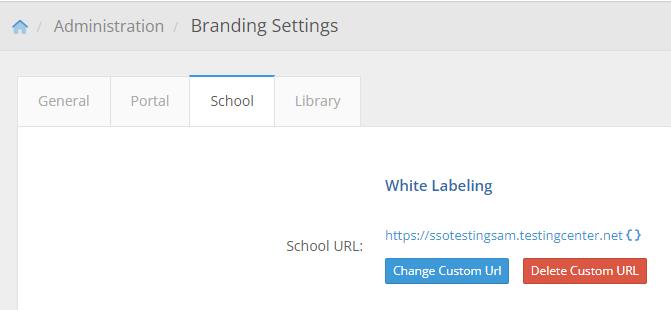 Administration > Settings > Branding Settings > School tab
