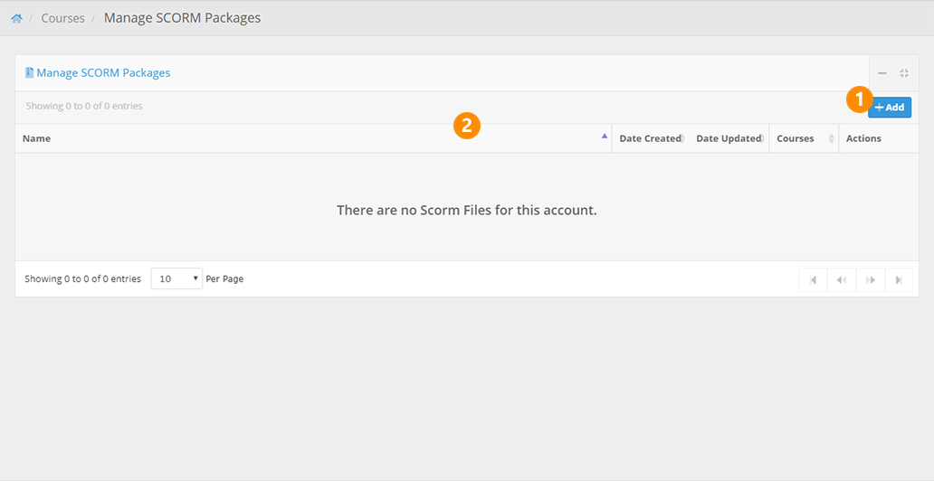 Courses > Manage SCORM Packages