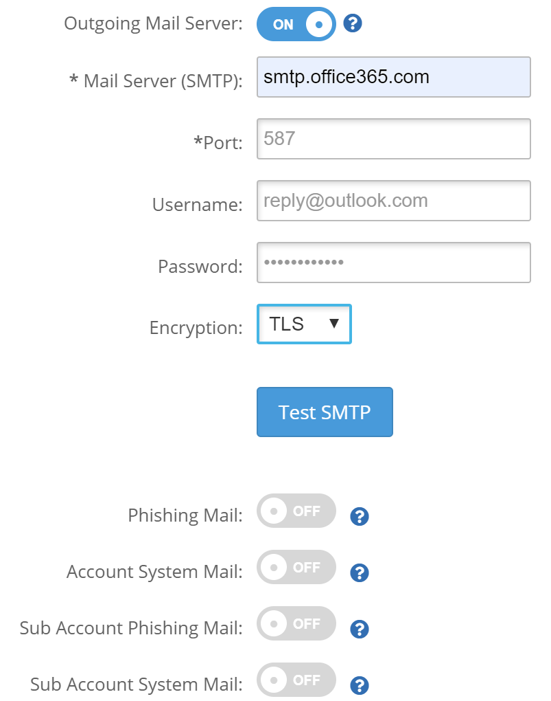 Mail Settings – Support Center