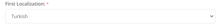 First Localization dropdown menu