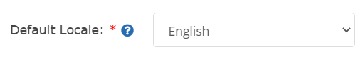 Default Locale dropdown menu