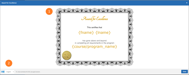 Viewing a Certificate example
