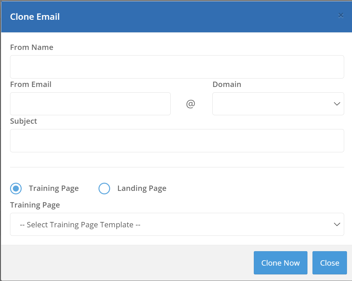 Clone Email popup 