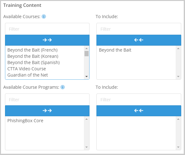 Training content creating/editing feature packages